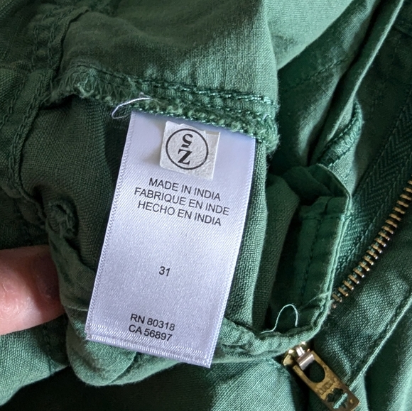 Lucky Brand Linen Blend 9" Casual Shorts, Size 31, Green - Picture 3 of 6